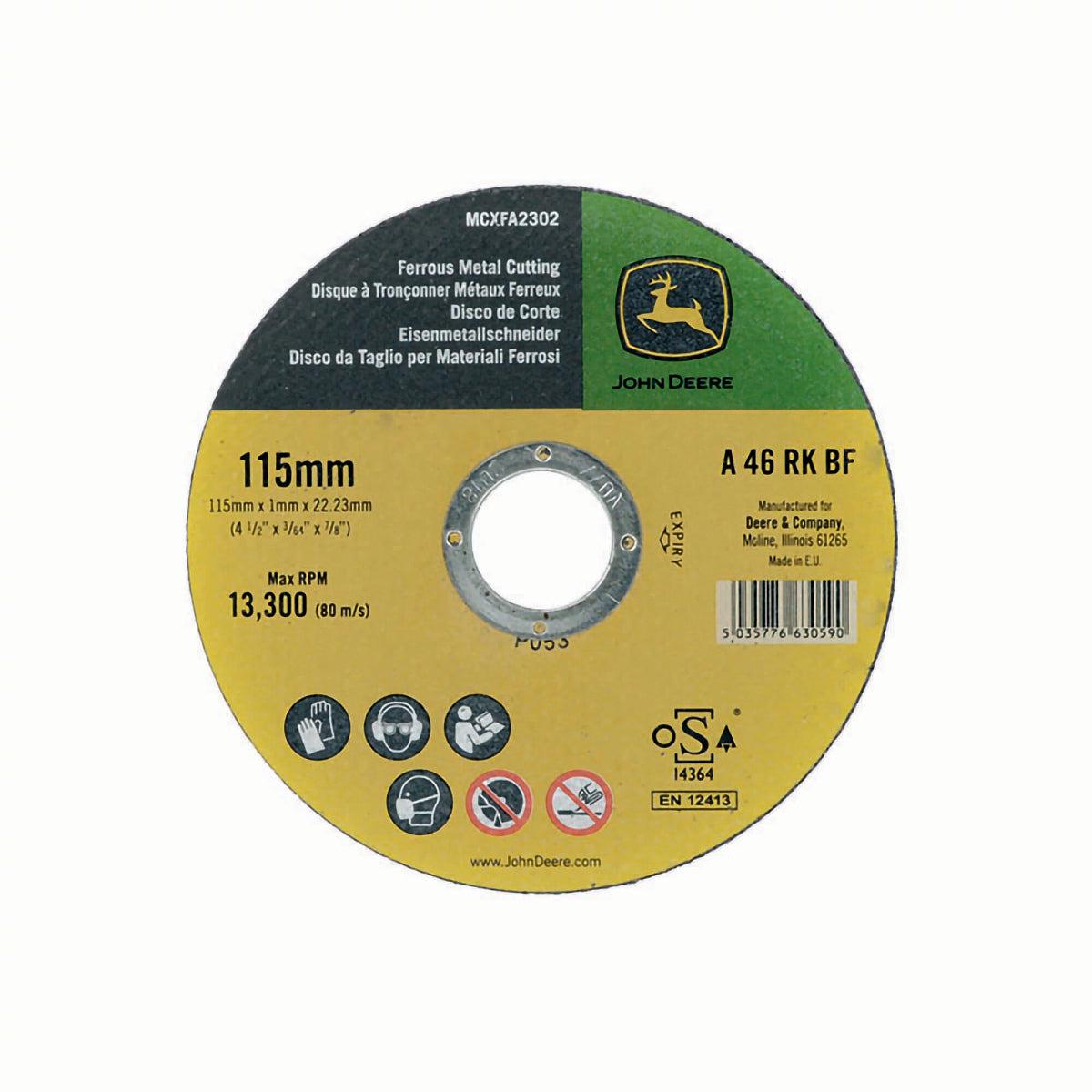 John Deere Metal Cutting Disc, 115 mm X 1 mm - MCXFA2302