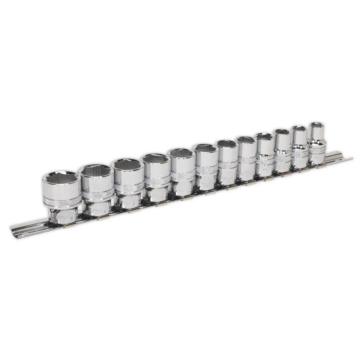 Sealey 12 Piece 3/8" Drive Lock-On Metric Socket Set 8-19mm