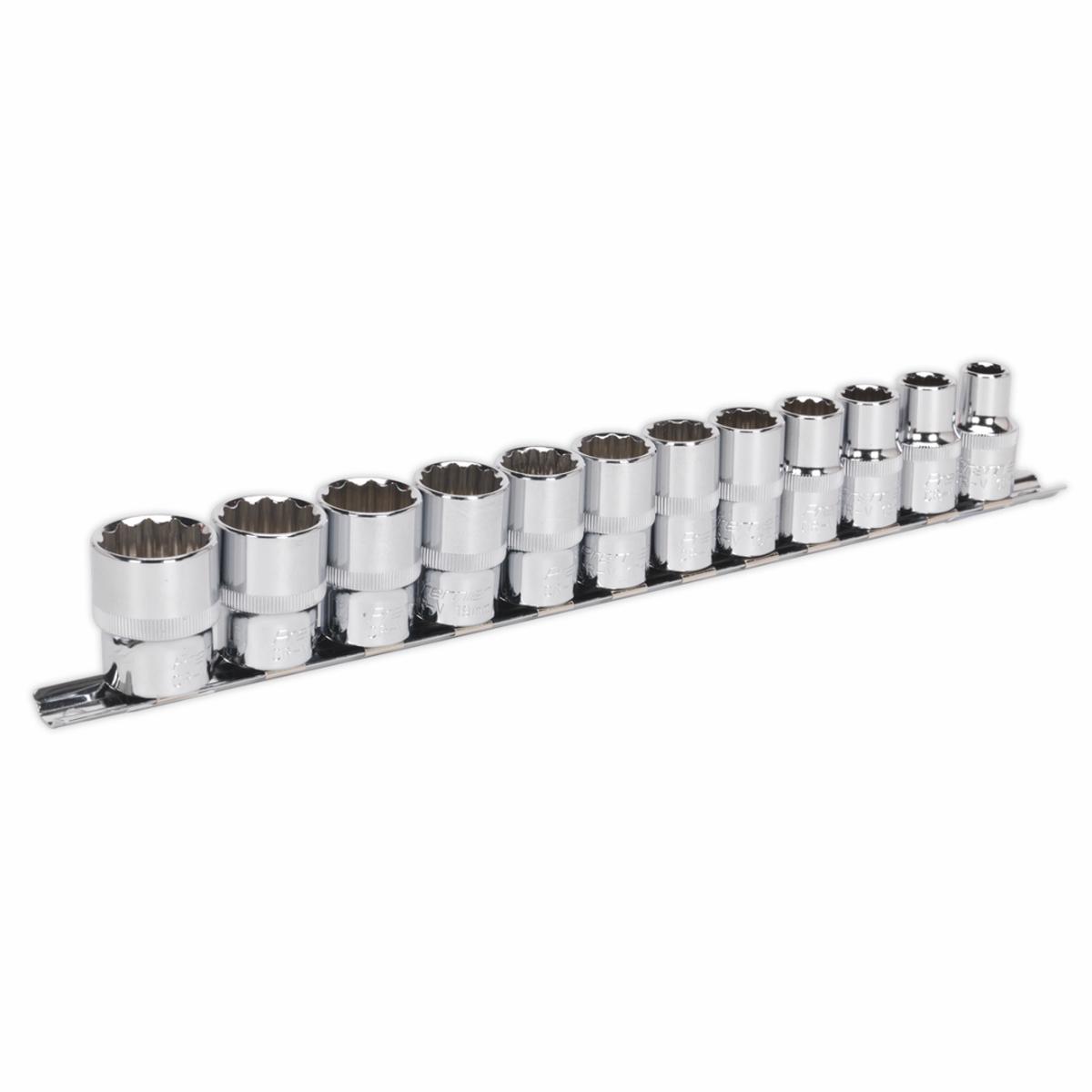 Socket Set 12pc 1-2"Sq Drive 12pt WallDrive Metric