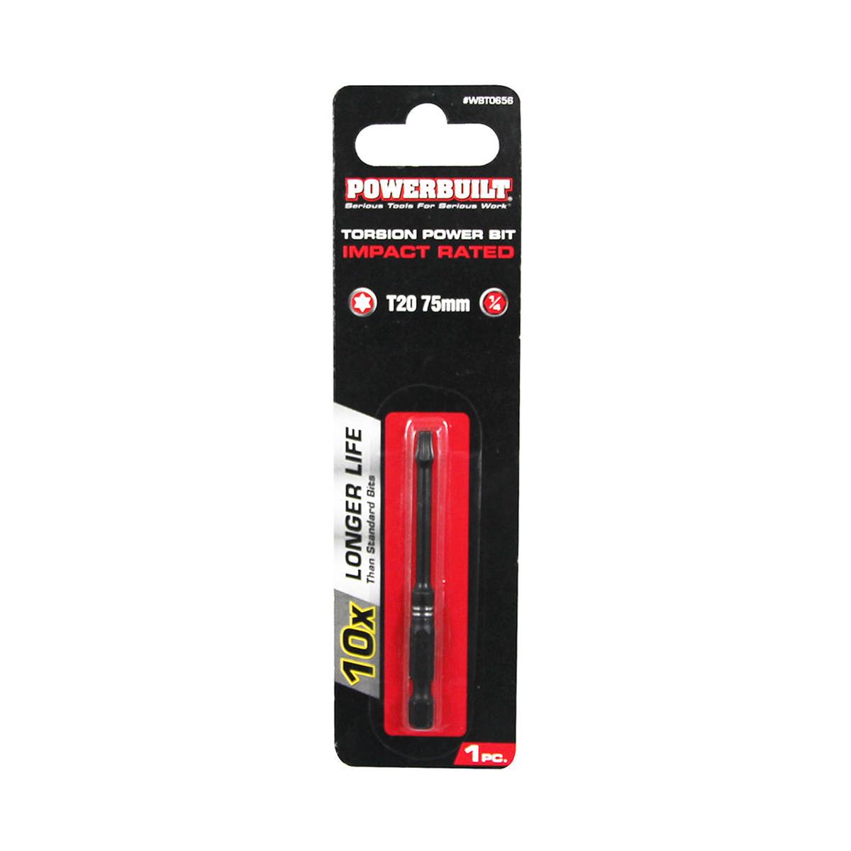 1/4" Torsion Impact Power Bit - Torx T-20 X 75Mm Long