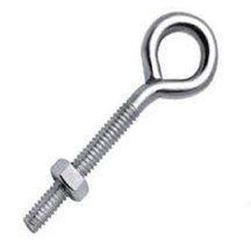 [10 PKG] Eye Bolts with Nut Stainless Steel Wire Machine Screw Threads 1/2 X 4