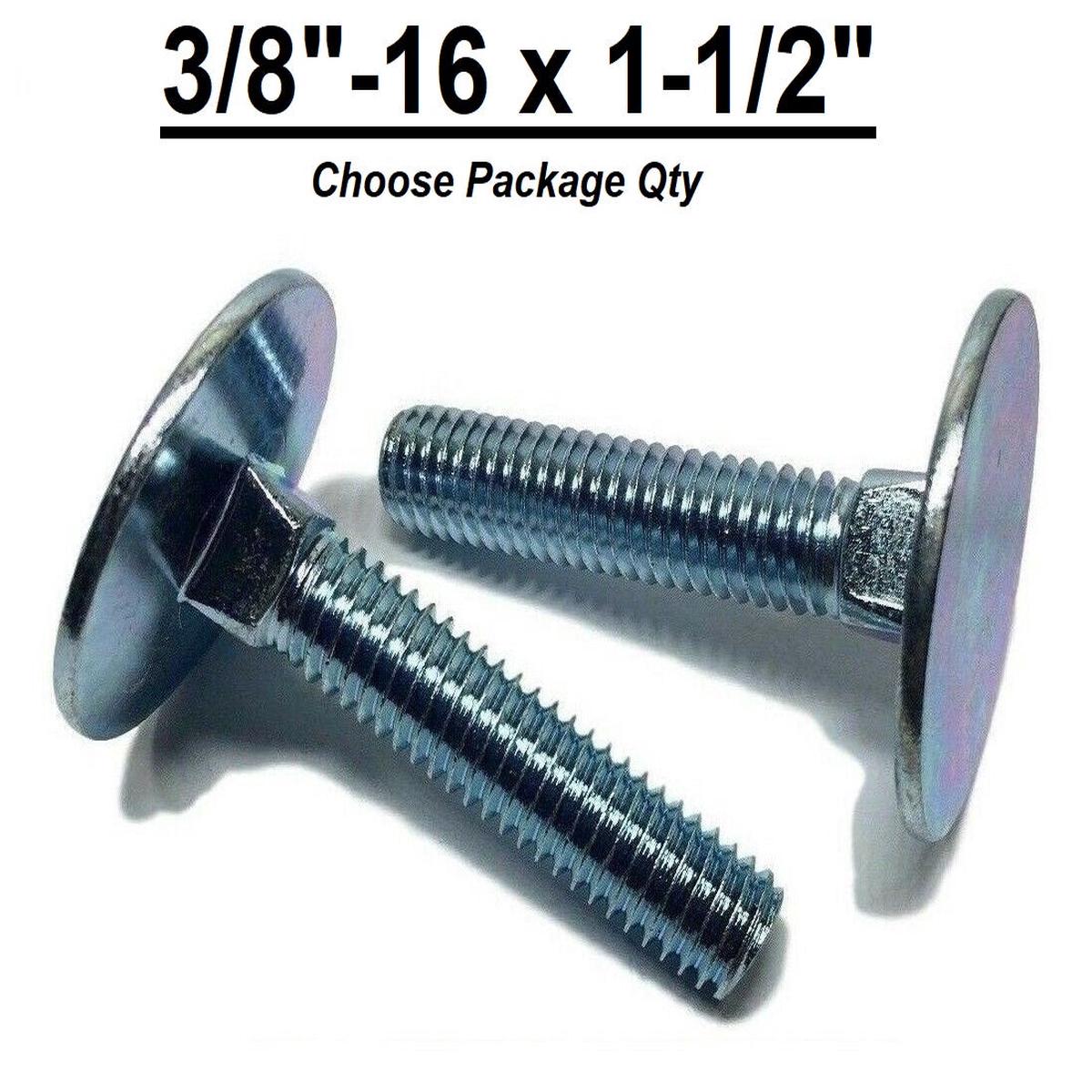 3/8"-16 x 1-1/2" Elevator Bolt Zinc Plated Full Thread Grade 2