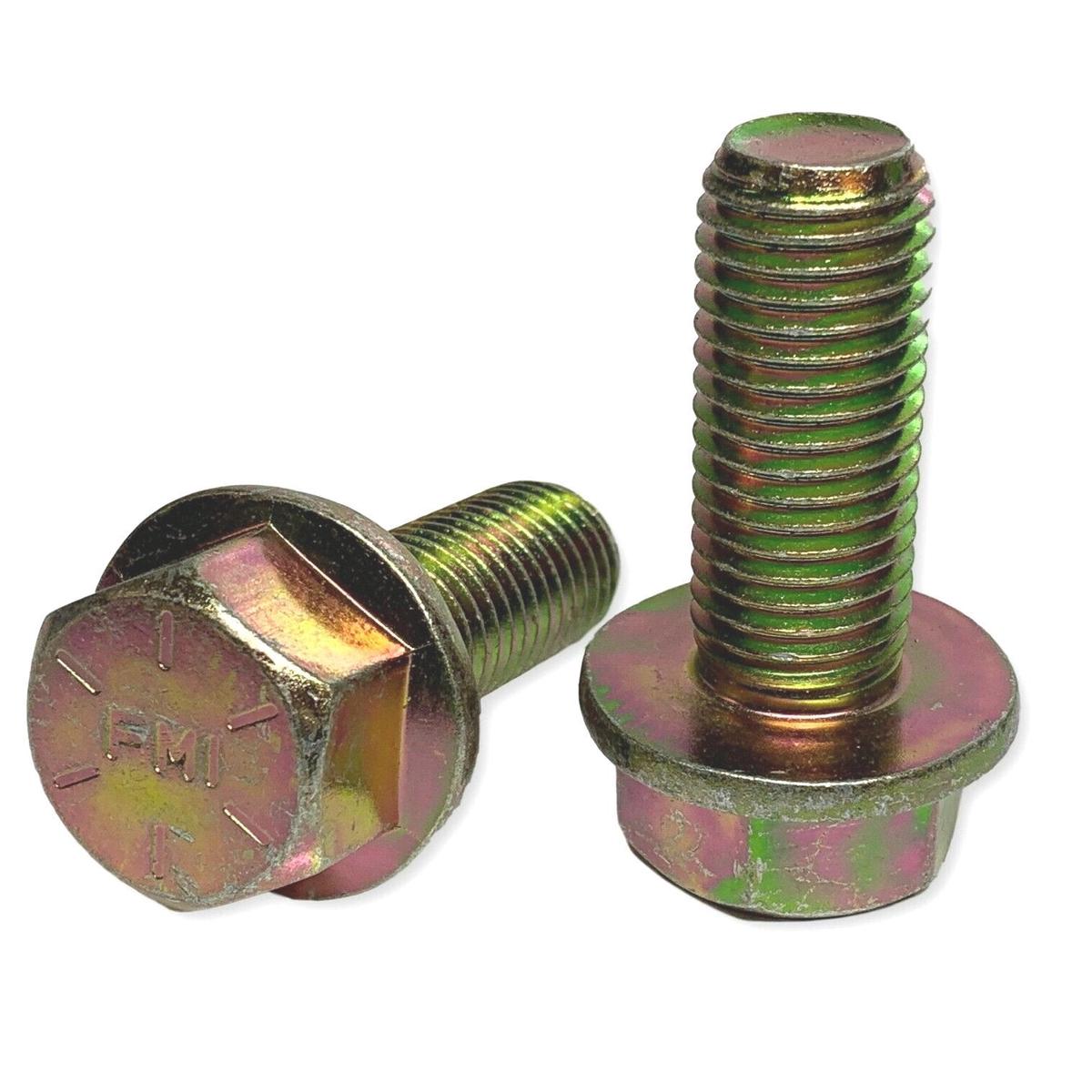 M16-2.0 x 65mm Grade 10.9 Hex Metric Flange Bolts Yellow Zinc Hardened