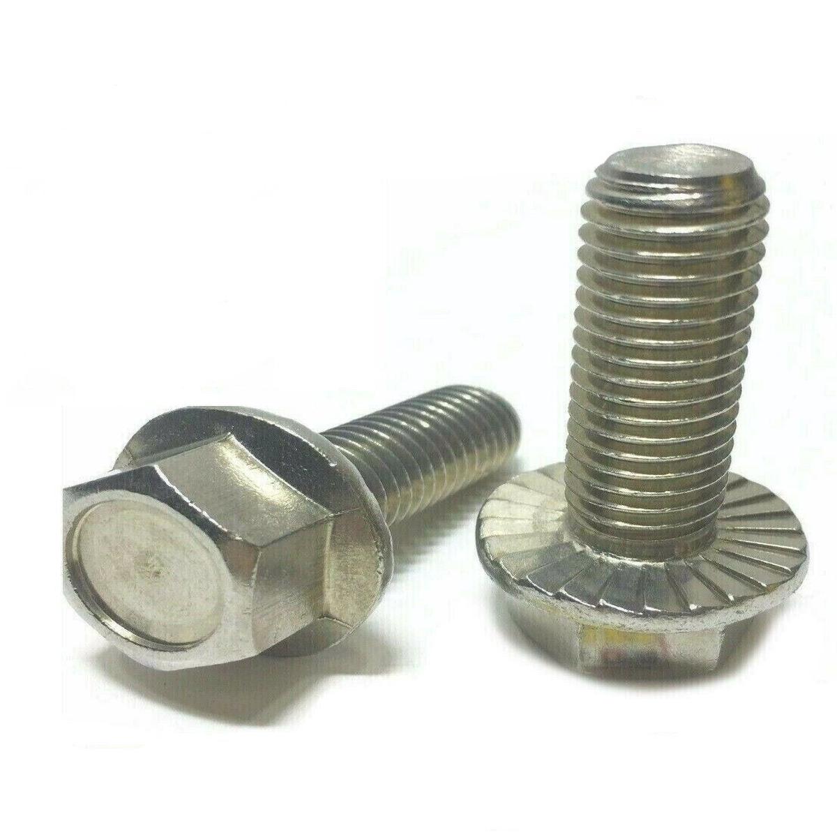 M6-1.0 x 20MM Stainless Steel Hex Cap Flange Bolt Serrated Metric