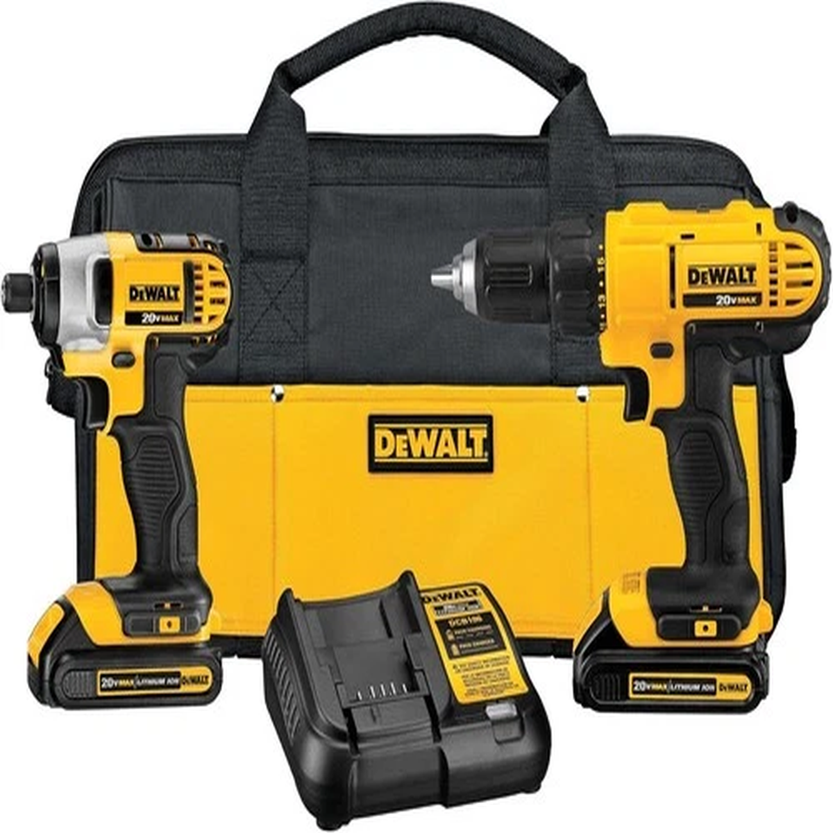 20V Cordless Drill Set W/ 18+1 Torque Settings LED Light & 2 Speed Options New