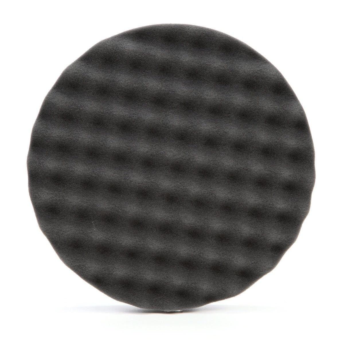 3M 05738 Hookit Foam Polishing Pad, Single Sided, Black, Waffle Face, Hook and Loop, 8 in (7100003842) (6 Pack)