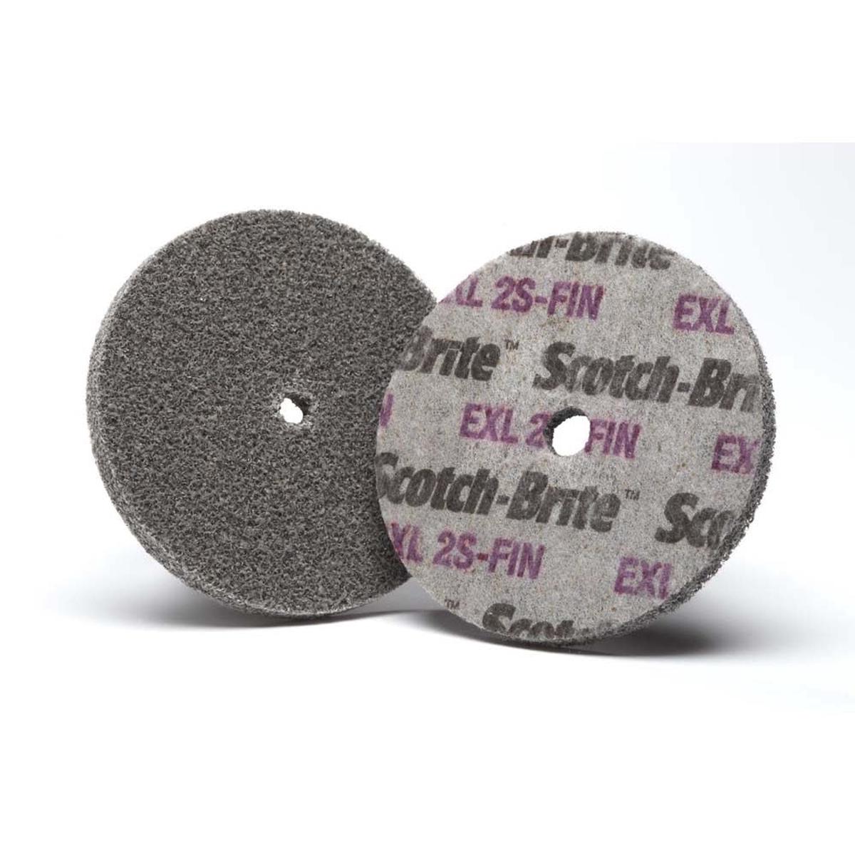 3M XL-UW Scotch-Brite EXL Unitized Wheel - 2S Fine Grit Silicon Carbide - Metal Deburring, Finishing and Polishing Wheel - 2' x 1/4' x 1/4' (7000000696) (60 Pack)