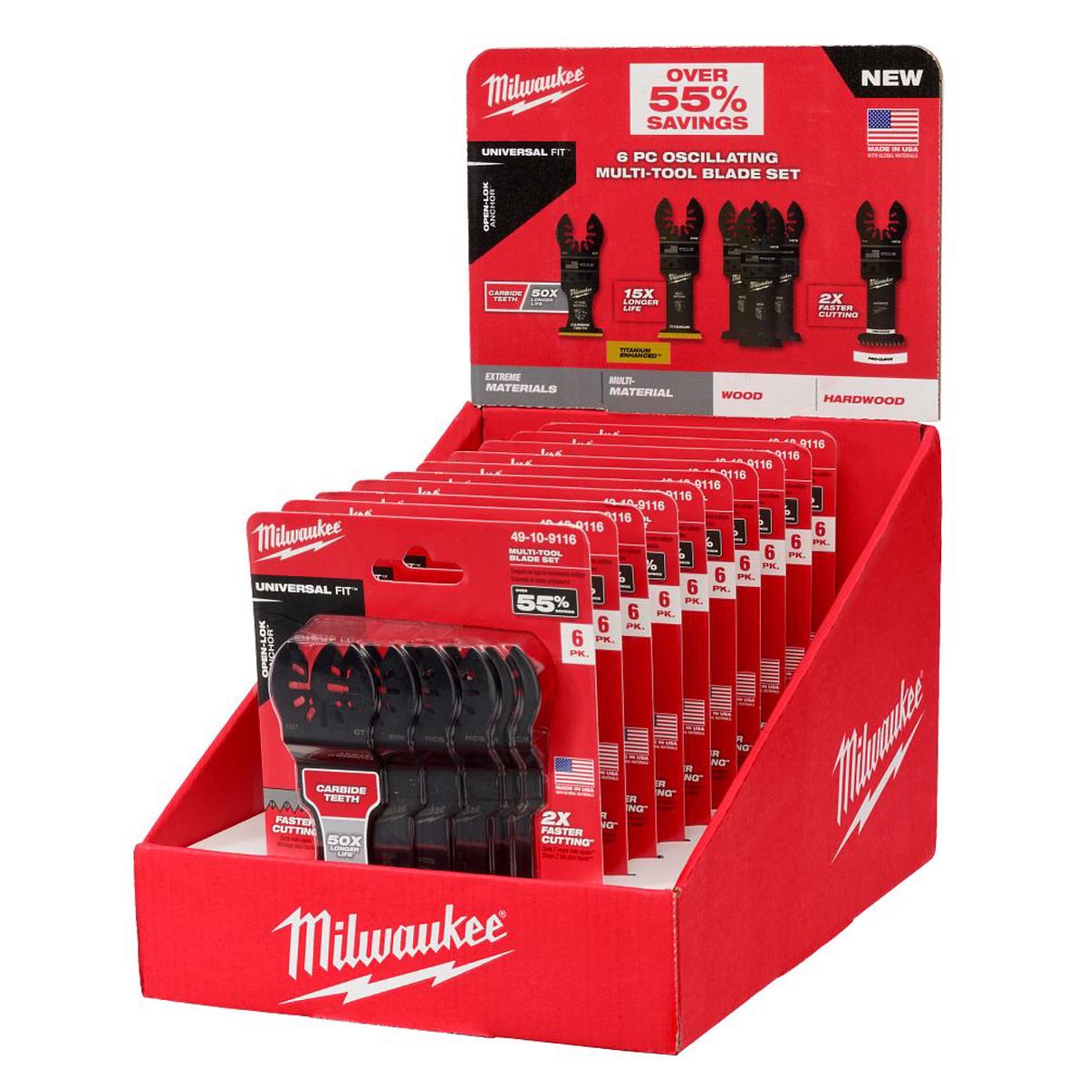 Milwaukee Universal Fit OPEN-LOK 6-Piece Oscillating Multi-Tool Blade Assortment 49-10-9116
