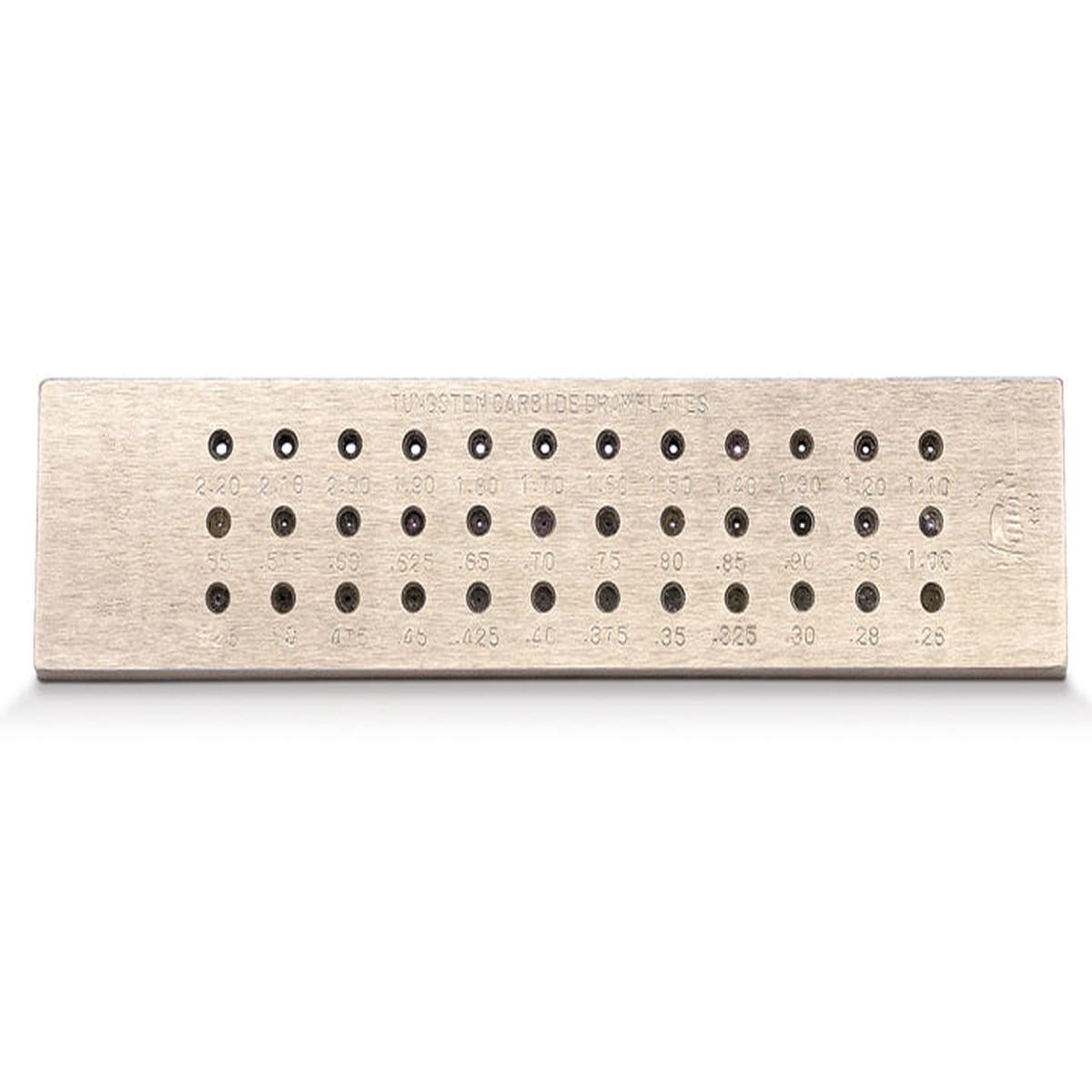 Tungsten carbide drawplate, round 24 holes, 1.05 - 2.2 mm