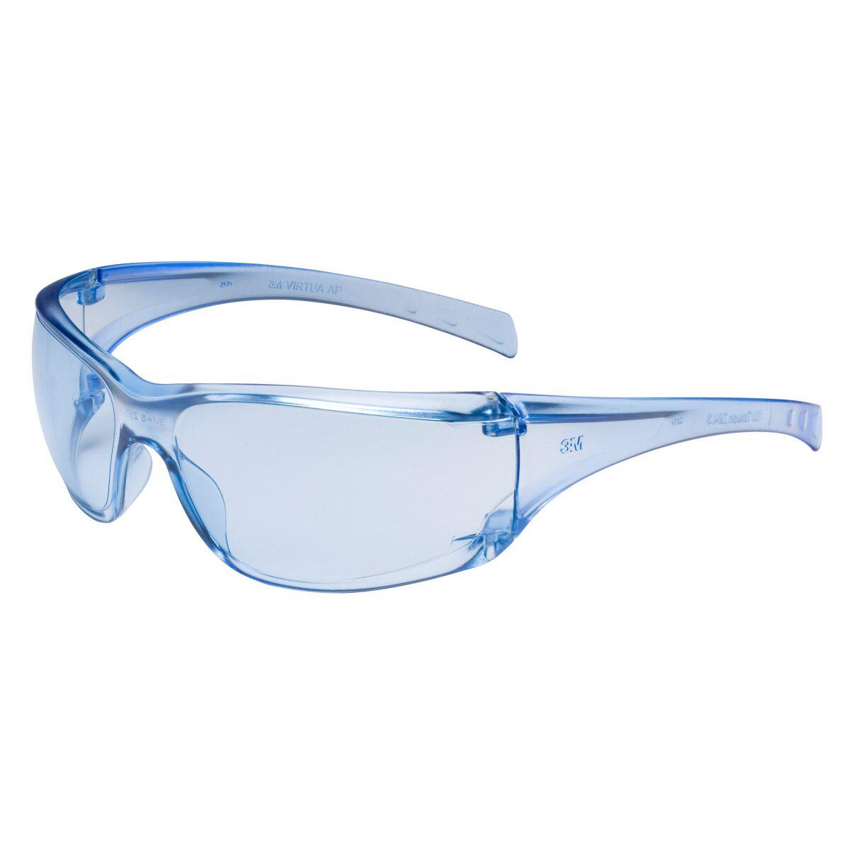 3M 11816-00000-20 Virtua Protective Eyewear, Light Blue Hard Coat Anti-Scratch Polycarbonate Lens, Blue Frame, Side Shields, ANSI Z87.1-2015, CSA Z94.3, 99.9% UV (7000030051) (20 Pack)