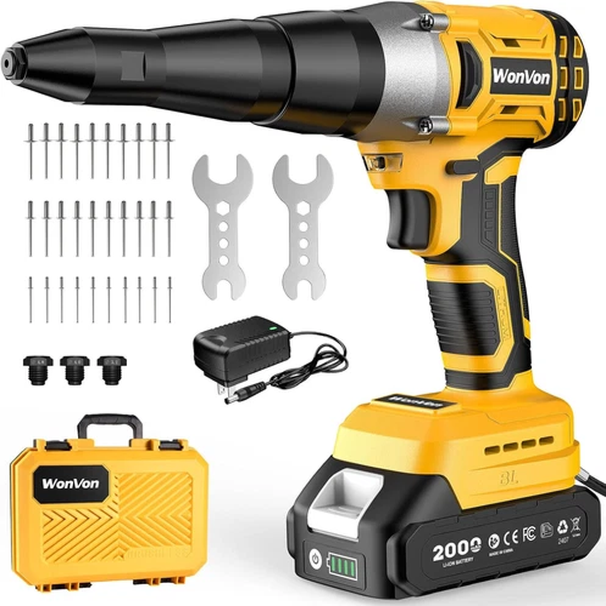 3/8" Brushless Compact Drill Tool Set, 85N.m 21V Cordless Drill Box with 2 * ...