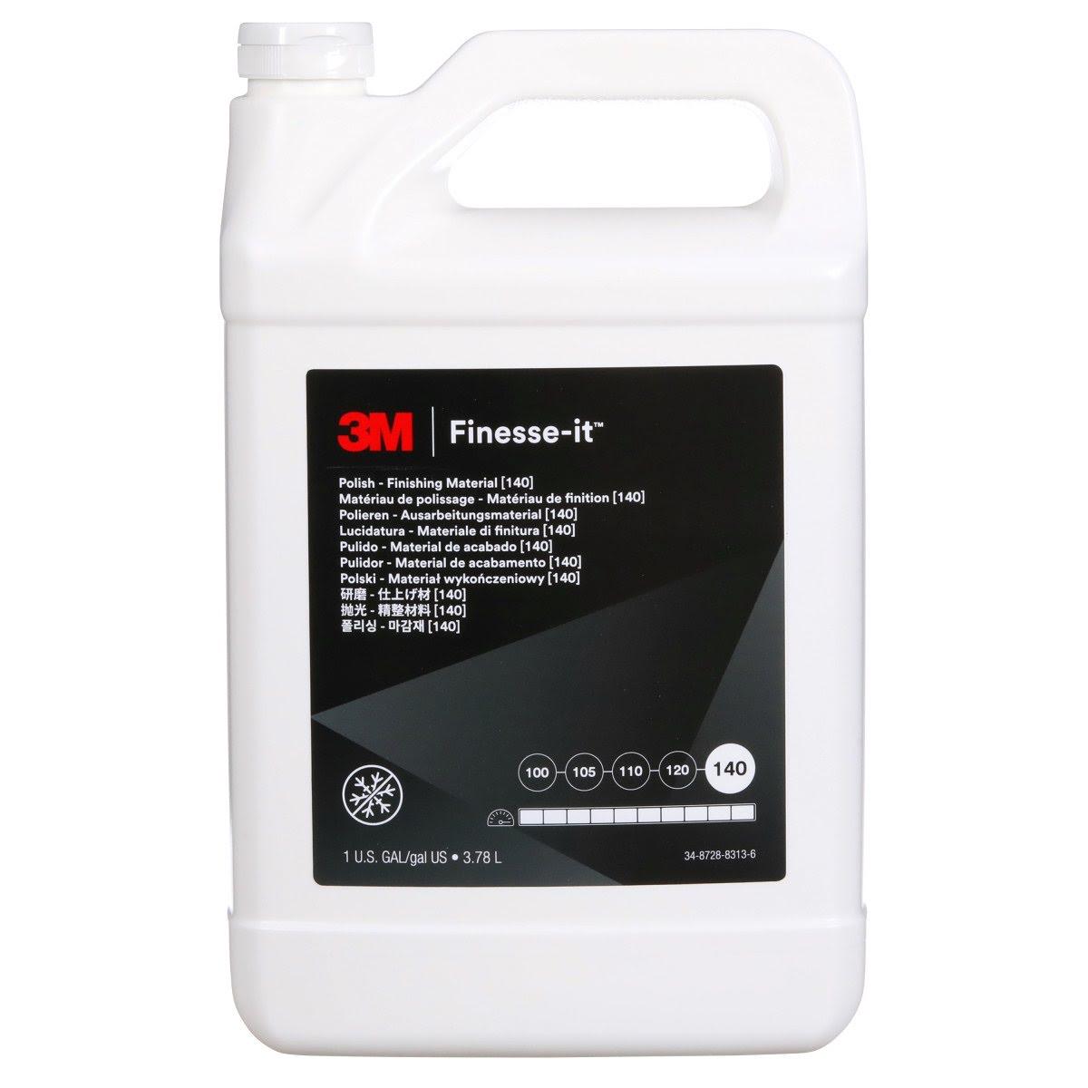 3M 140 Finesse-it Polish Finishing Material, Medium, White, 1 Gallon Bottle (13804) (7100075517) (4 Pack)