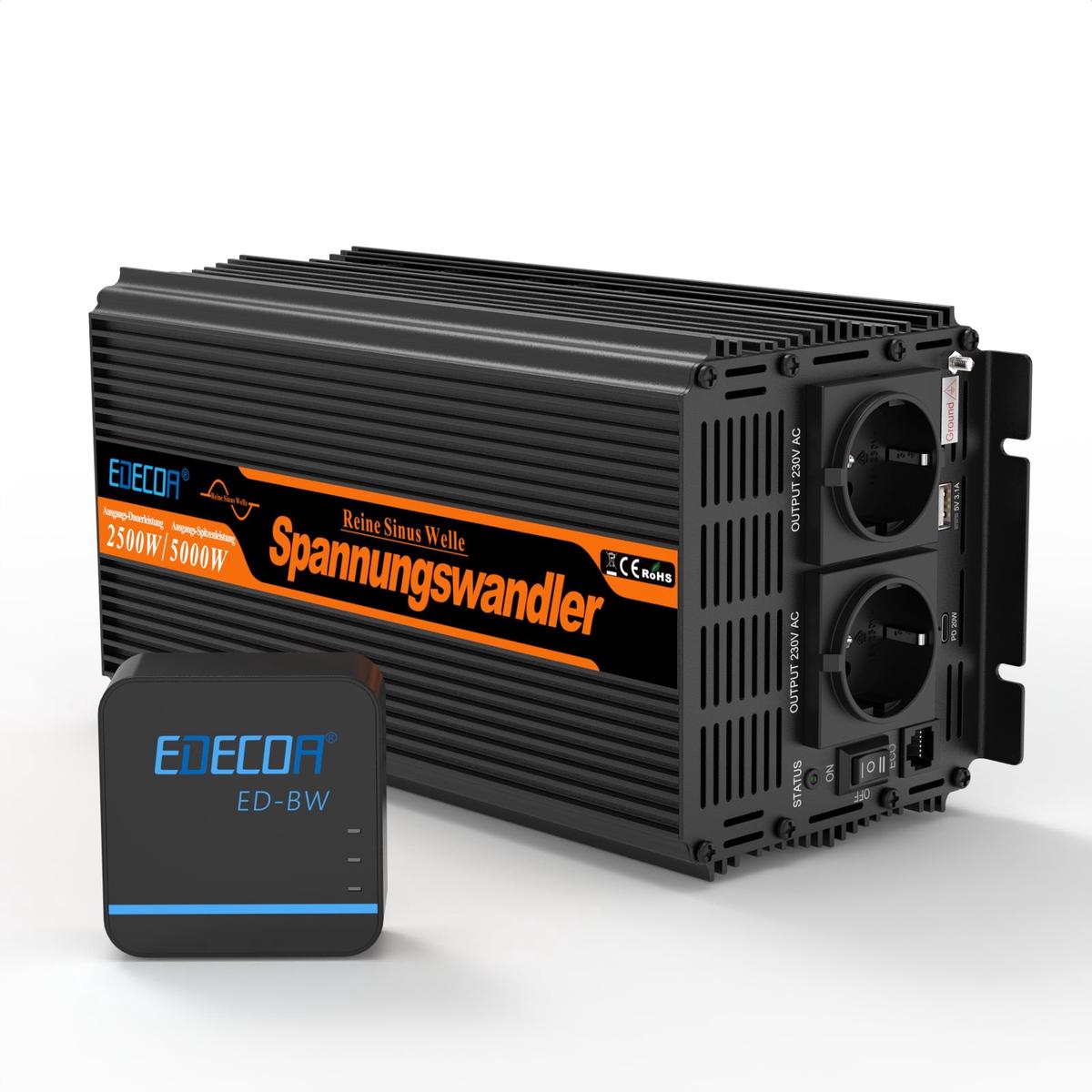 2500W DC 12V AC 220V 230V Pure Sine Wave Power Inverter Bluetooth-Compatible WiFi-Compatible