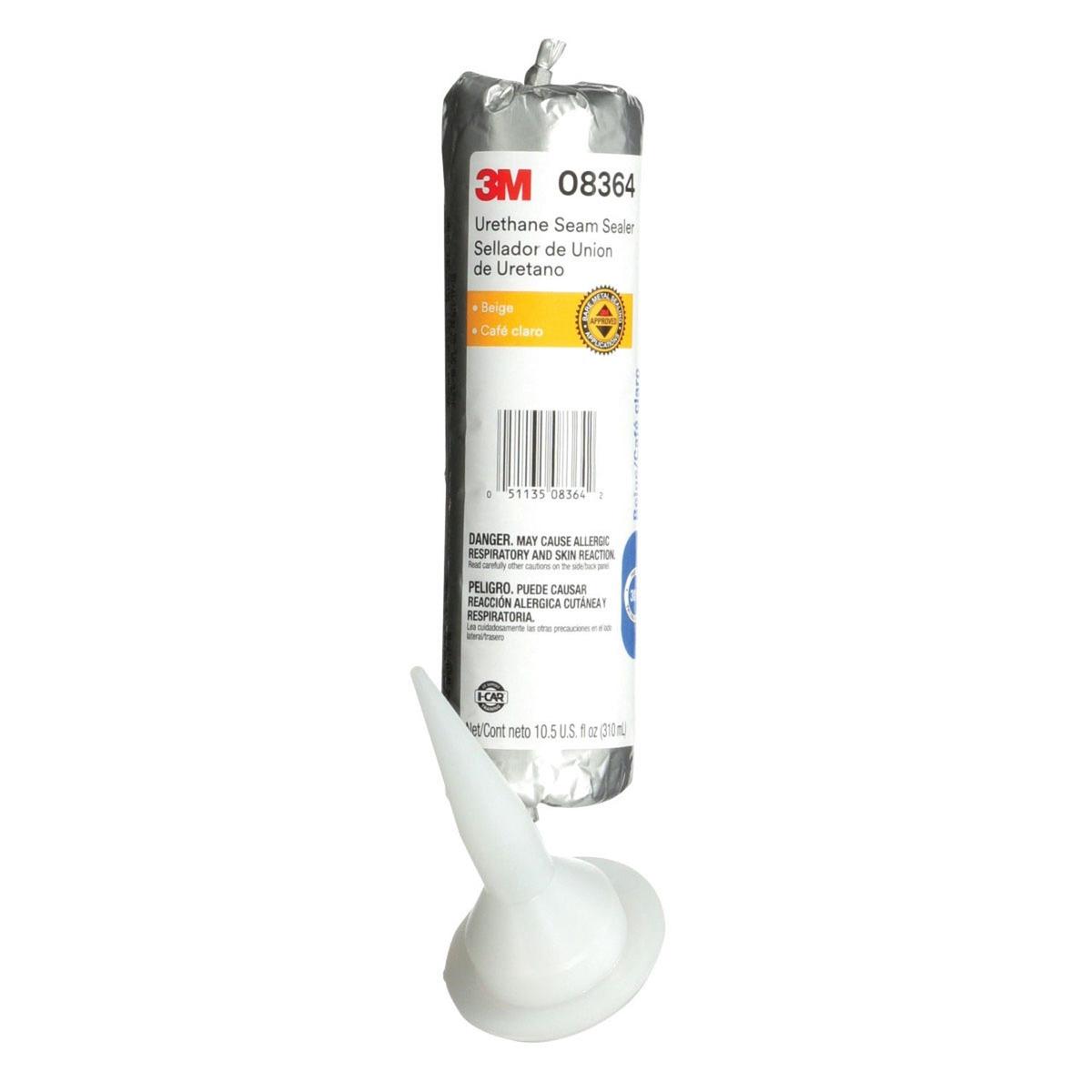 3M 08364 Urethane Seam Sealer, Beige, High Solids, Permanently Flexible, 310 mL/10.5 oz Foil Pack (7100049259) (6 Pack)