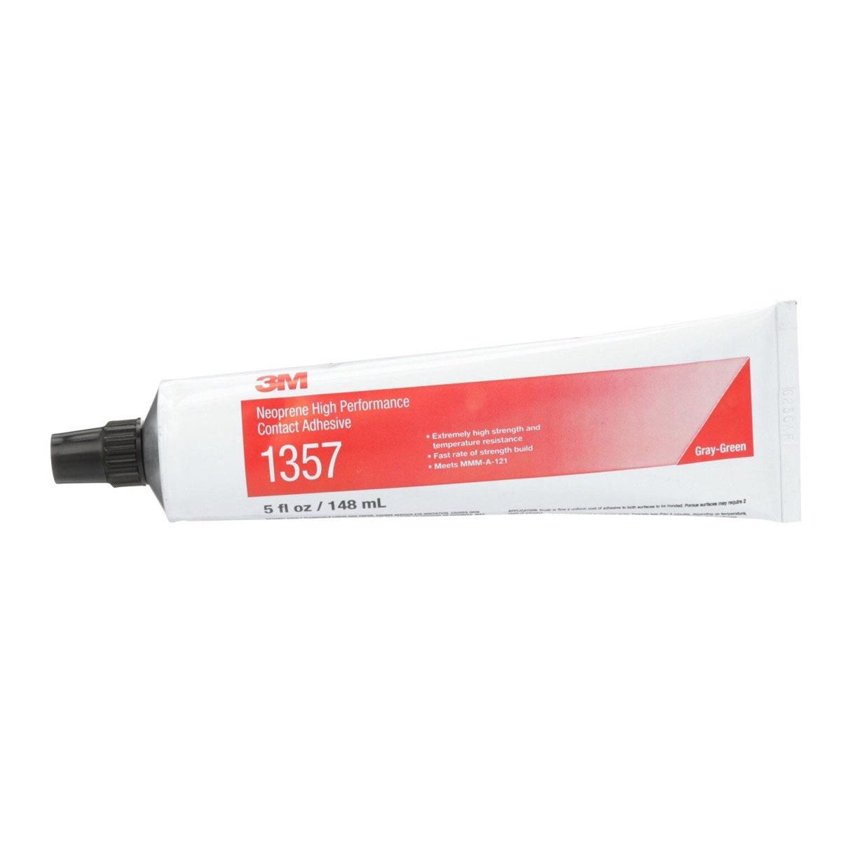3M 1357 Neoprene High Performance Contact Adhesive, Gray-Green, 5 fl oz Tube (7000000800) (36 Pack)