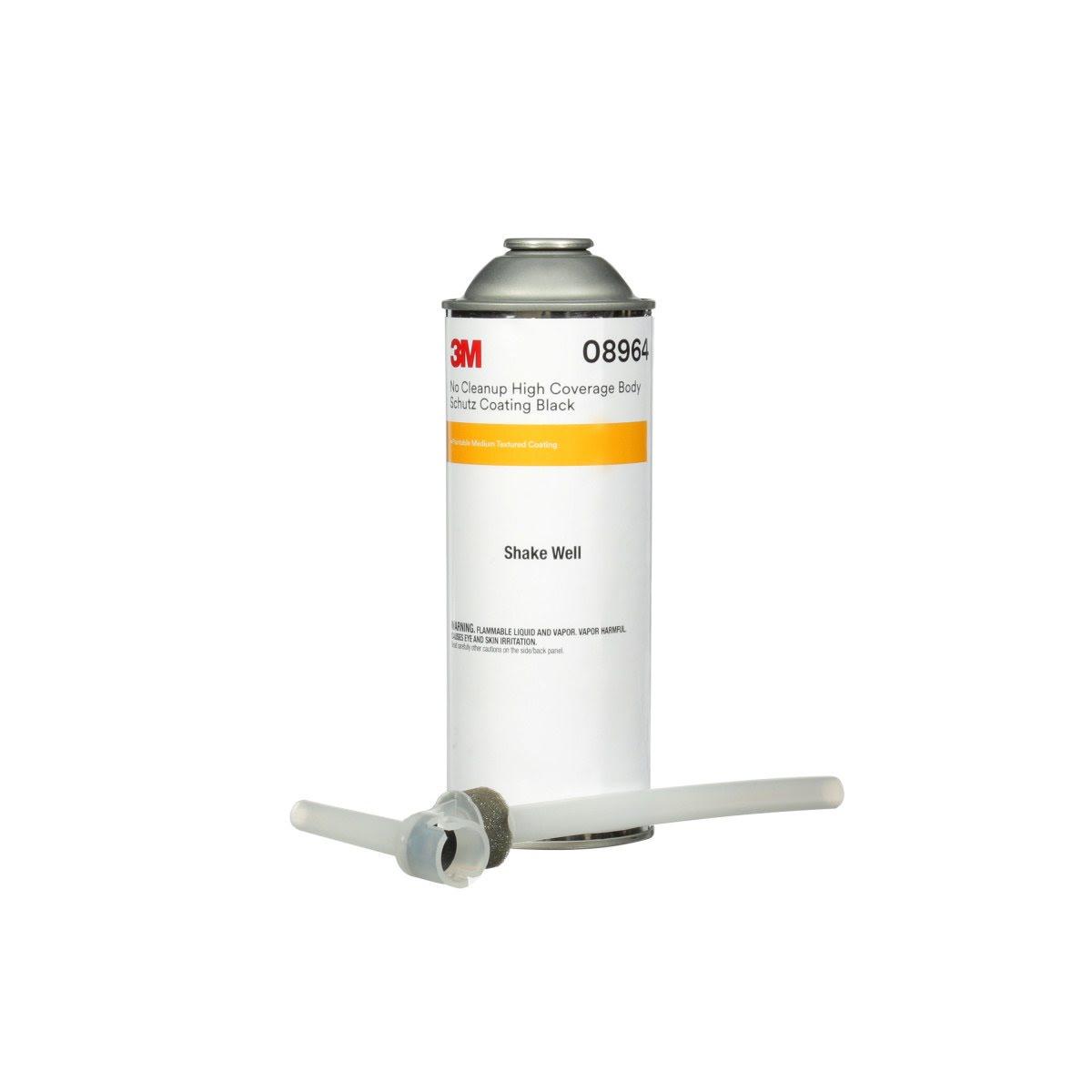 3M 08964 No Cleanup High Coverage Body Schutz Coating, Rubberized Undercoat, Solvent-based Liquid, Black, 22.4 fl oz (7100191410) (6 Pack)