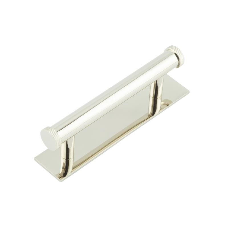 Frelan - Hoxton Thaxted Cabinet Handles 96mm Ctrs Plain Backplate Polished Nickel