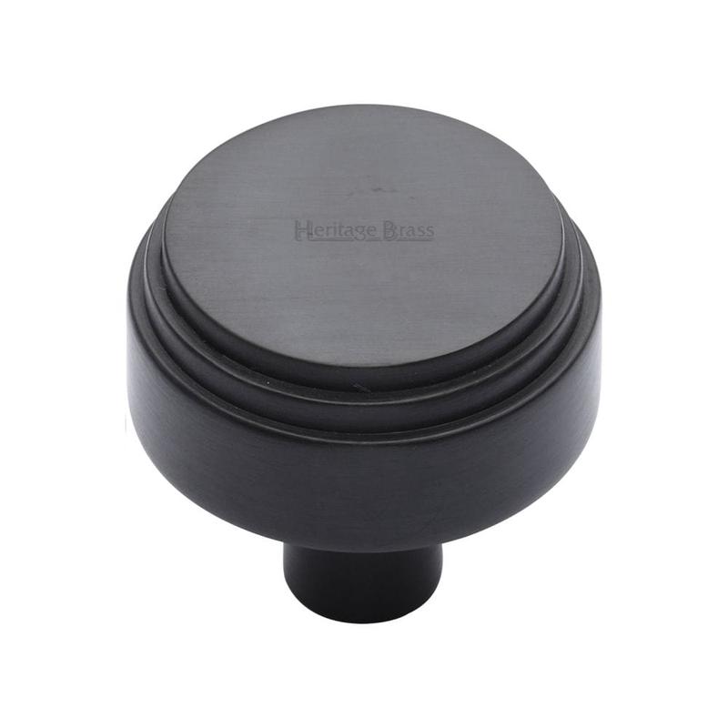 Heritage Brass - Cabinet Knob Round Deco Design 32mm Matt Black Finish