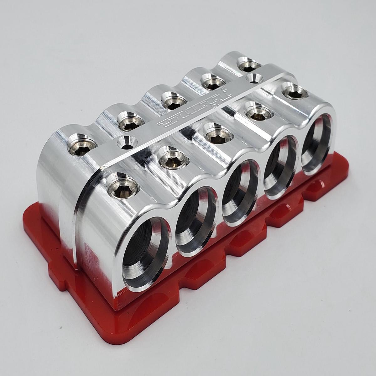 1/0 Distribution Blocks New Style - 10 hole | red