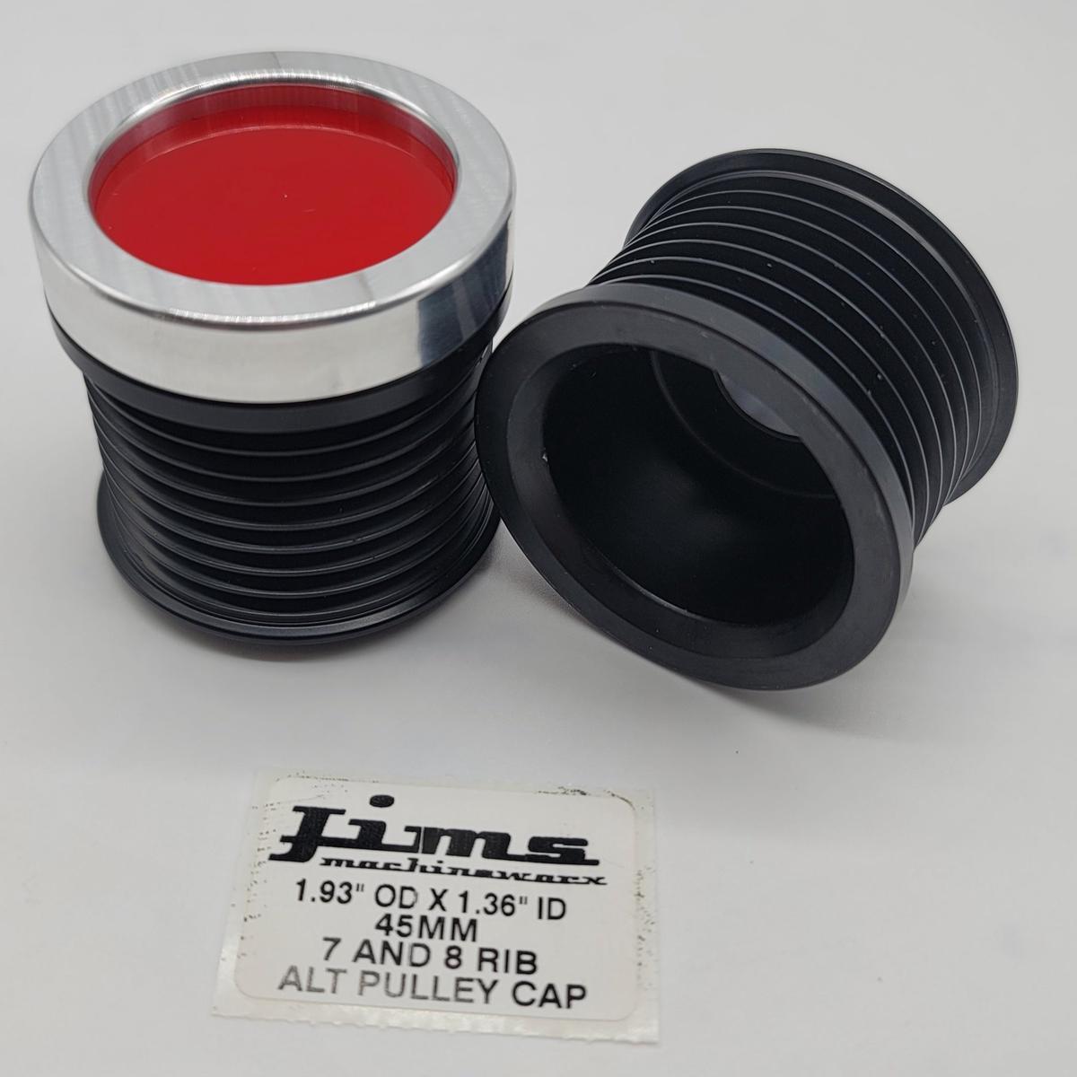 1.93 OD. X 1.36 ID. 45MM 6,7 AND 8 RIB ALTERNATOR PULLEY CAP (CES AND OTHERS) - RED