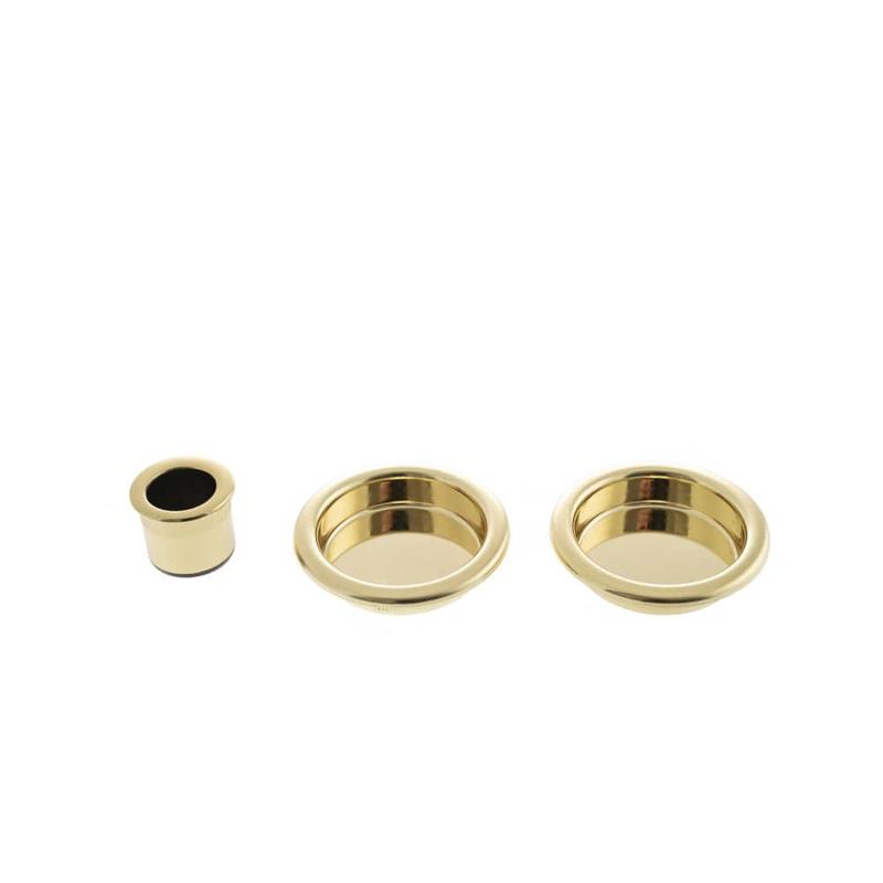 AGB Sliding Door Flush Pull Round - Polished Brass