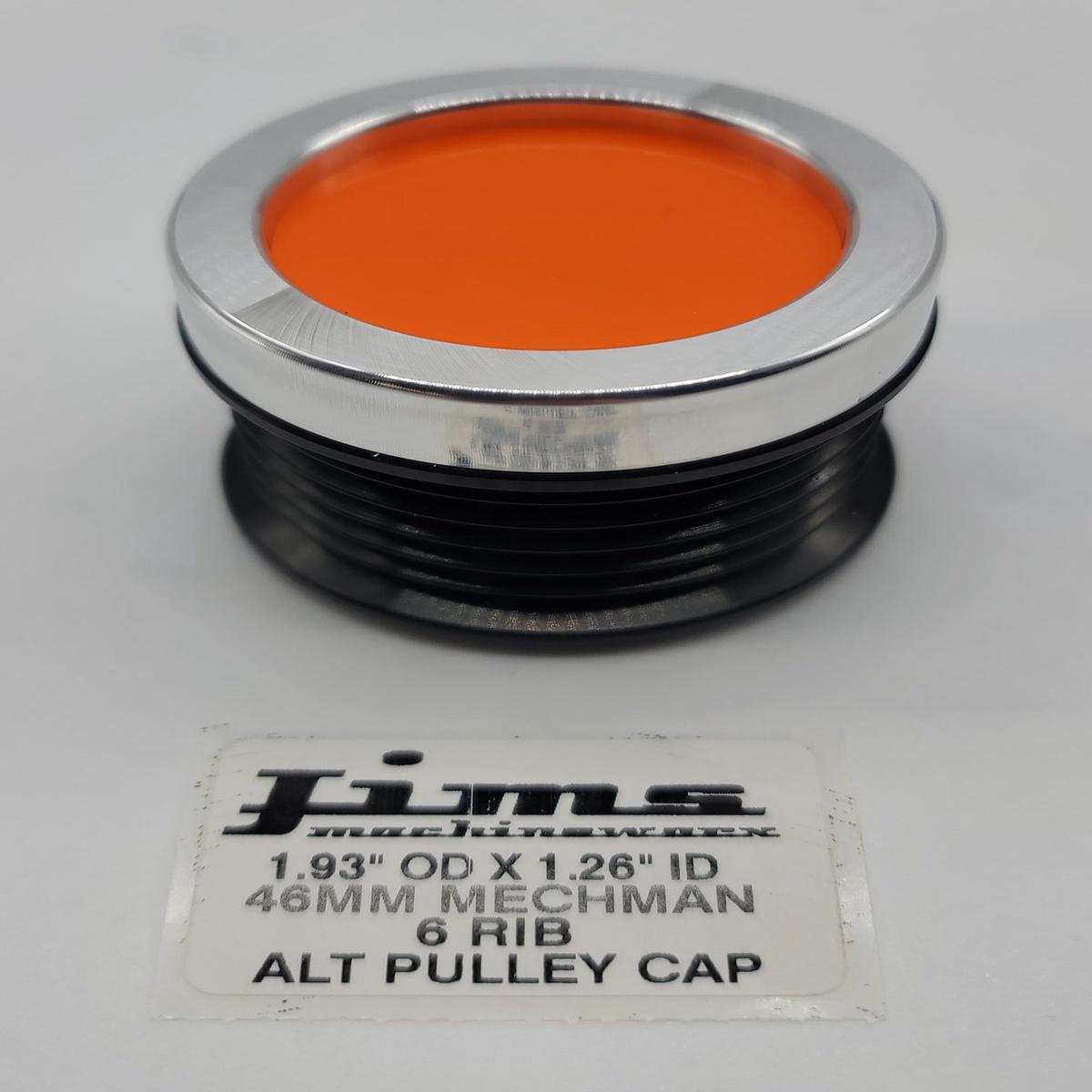 1.93 OD. X 1.26 ID. 46MM 6 RIB ALTERNATOR PULLEY CAP FOR MECHMAN - ORANGE
