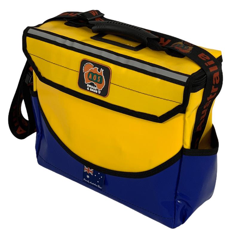 Small Deluxe PVC Tool Bag, Triple Layer Base, Lockable, Grab Handle, Adjustable Shoulder Strap, Metal Buckle AOSBAGTDLX1PYB by AOS