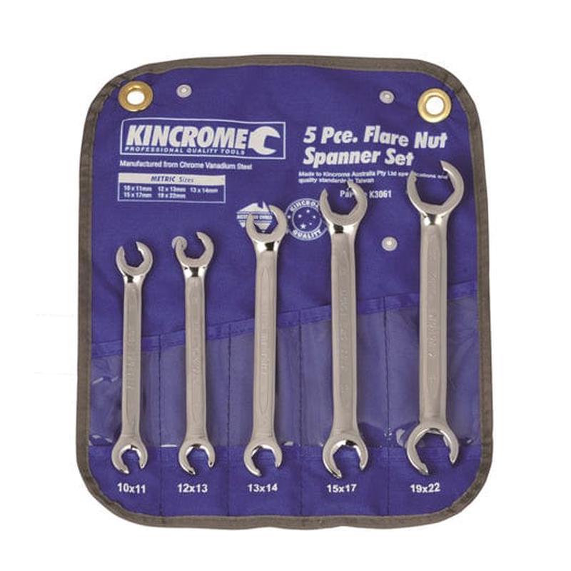 5Pce Flare Nut Spanner Set Imperial K3061 By Kincrome
