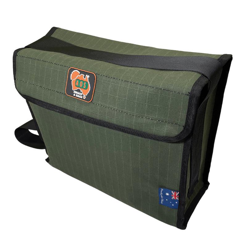 Small Green Canvas STD Tool/Crib/Shoulder Bag Triple Layer Heavy Duty Base AOSBAGTSTD1RGN by AOS