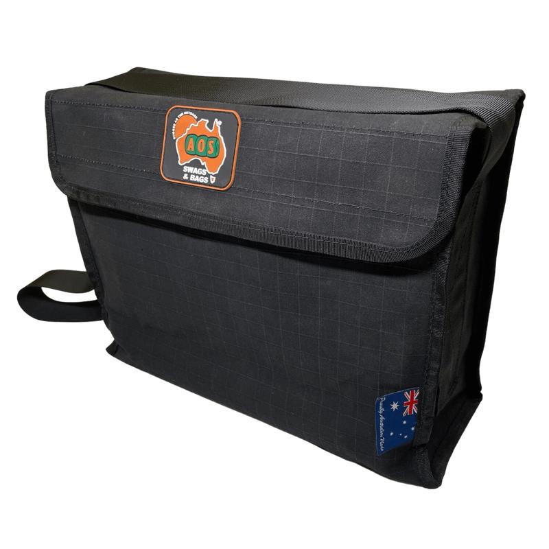 Small Black Canvas STD Tool/Crib/Shoulder Bag Triple Layer Heavy Duty Base AOSBAGTSTD1BLK by AOS