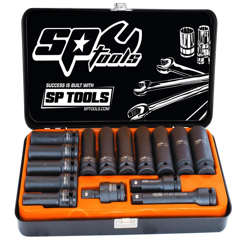 1/2" Drive Deep Impact Socket Set 6PT Sae 14Pce - SP20325 by SP Tools