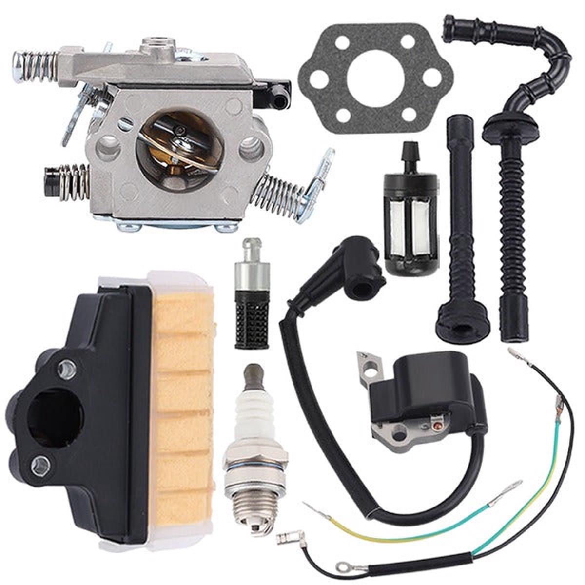 Hipa Carburetor Tune Up Kit For Stihl MS250 MS210 MS230 Wood Boss Chainsaw Replaces Walbro WT-215 Carb 1123 160 1650 Air Filter Ignition Coil
