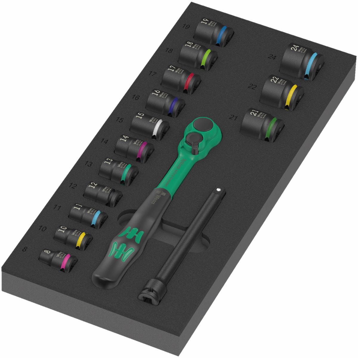 Wera 9724 Foam insert 8010 B Zyklop Comfort Set 1, 3/8", 16 Pce