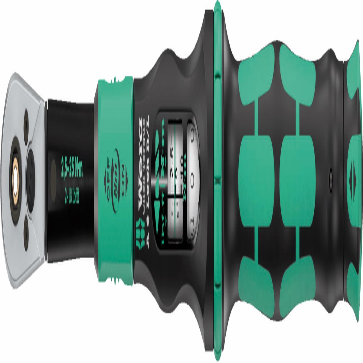 Wera Click-Torque Lock A6 R/L Adjustable Torque Wrench with Torque Lock Function, Continuous Bit Mounting 1/4", 2.5-25 Nm