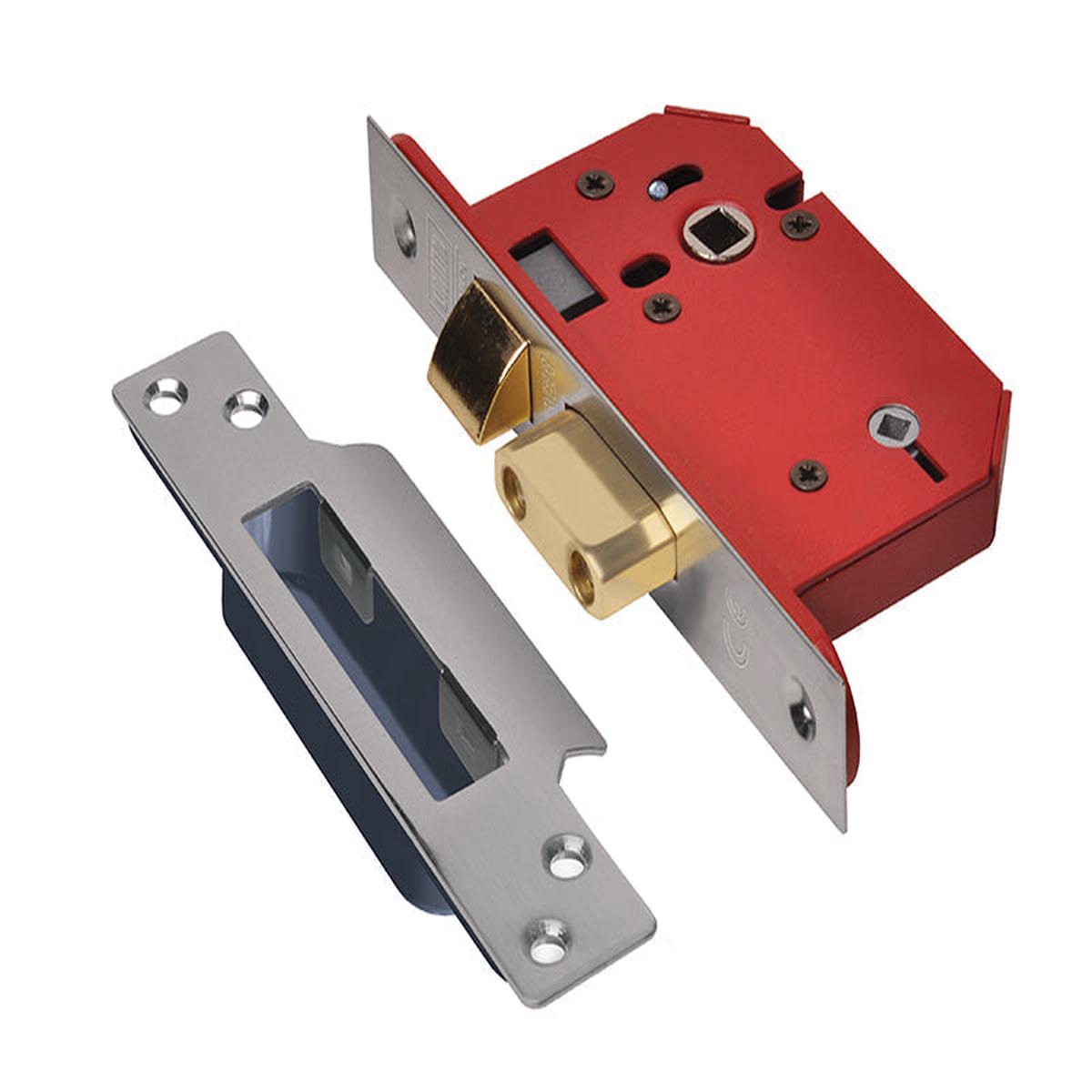 UNION  StrongBOLT 22WCS Mortice Bathroom Lock Stainless Steel 81mm 3in Visi