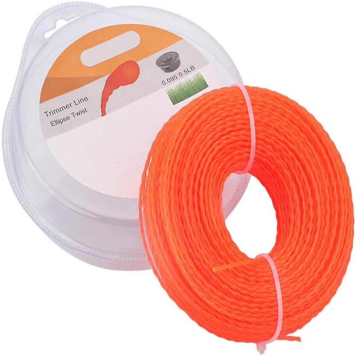 Hipa .095 0.5-Pound by 170-foot Trimmer Line Round Twist,Commercial 2.4mm/.095-Inch String Trimmer Line, Weed Eater String 095, SOAK for 24H Before Using