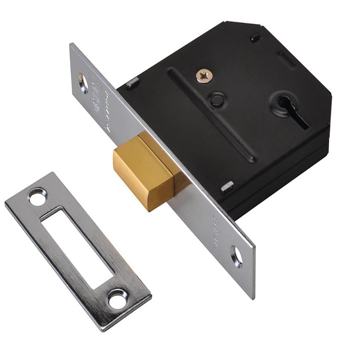 UNION  ES-DL Essentials 3 Lever Mortice Deadlock Chrome 79mm 3in Visi