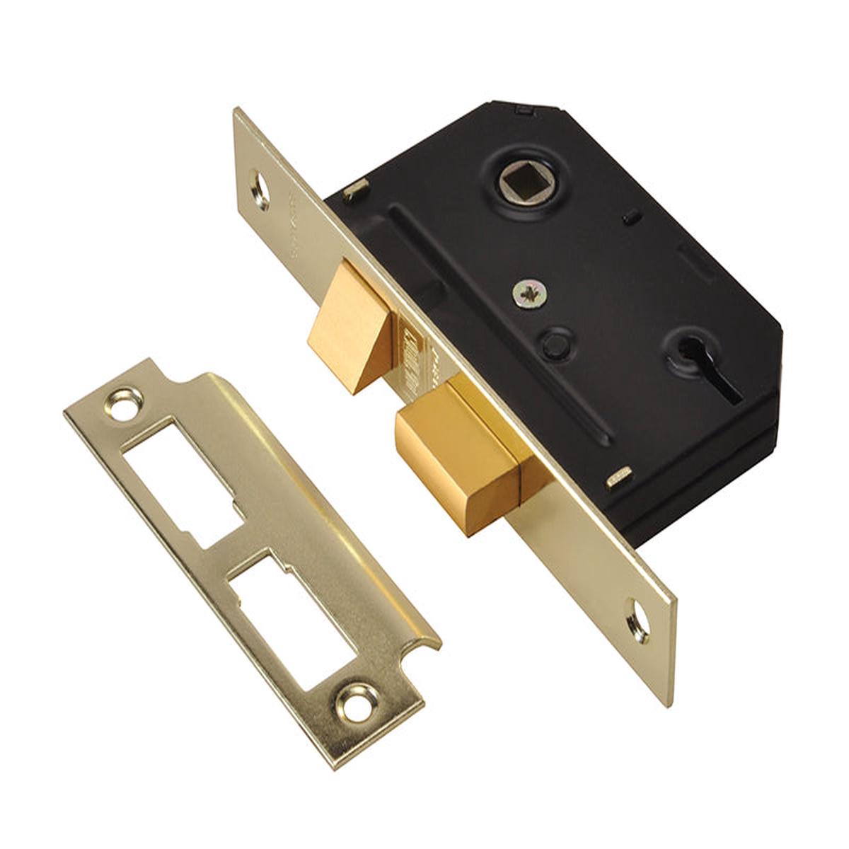 UNION  ES-SL Essentials 3 Lever Mortice Sashlock Polished Brass 79mm 3in Visi