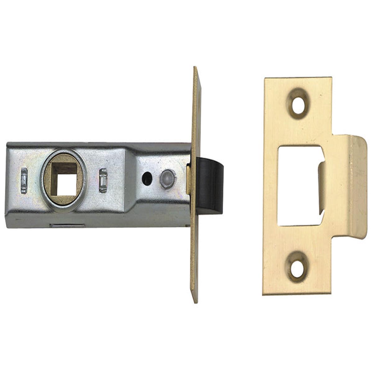 UNION  Tubular Mortice Latch 2648 Silver Enamel 64mm 2.5in Box