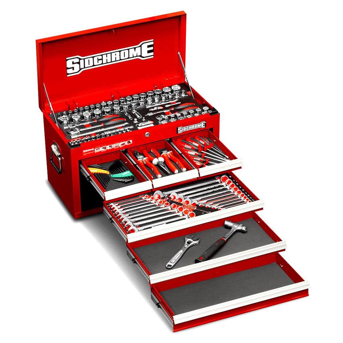 Sidchrome 139 Pce Metric/AF Tool Kit Heavy Duty Tool Chest