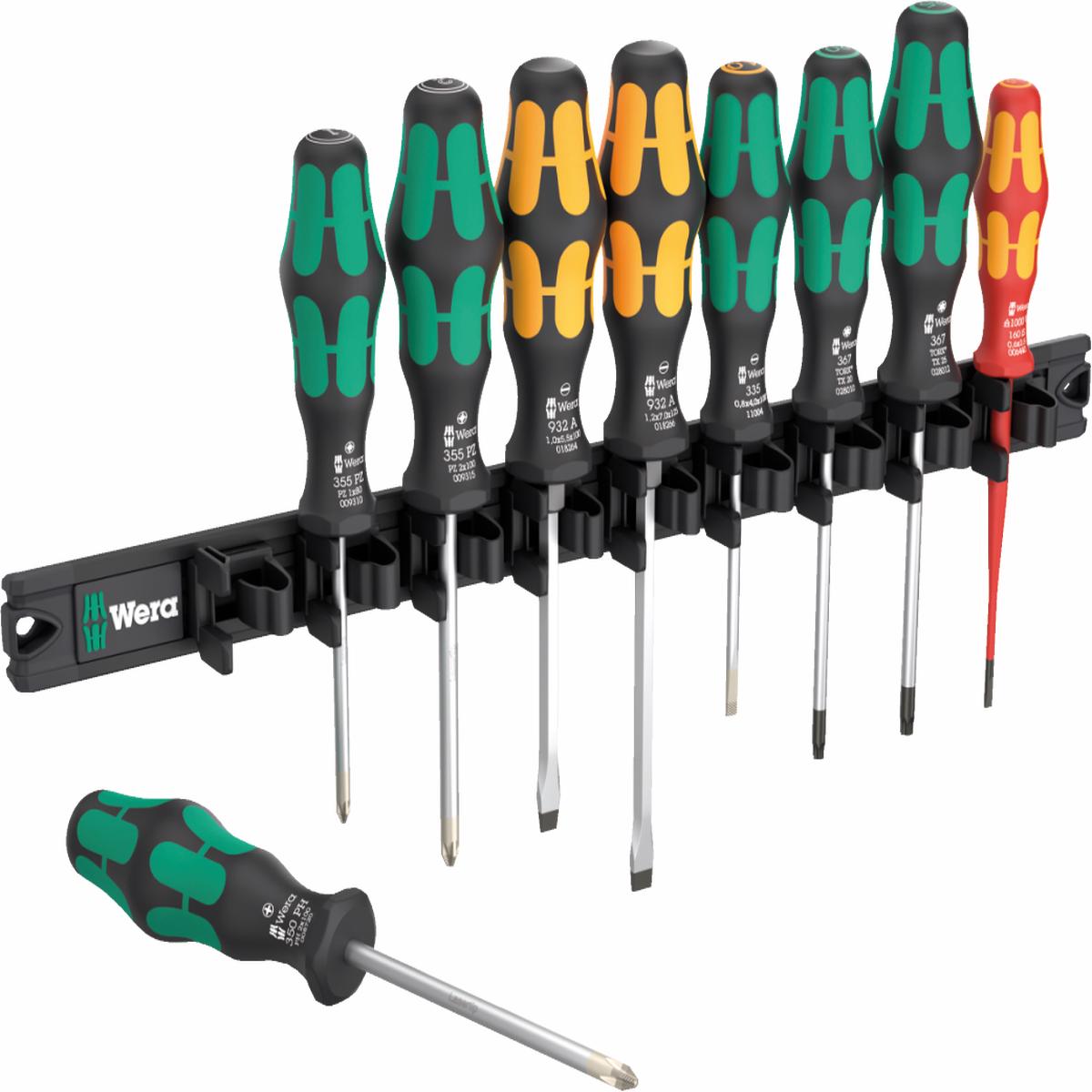 Wera 9650 Magnetic Rail Kraftform Kraftform Screwdriver Set 9 Piece 051012