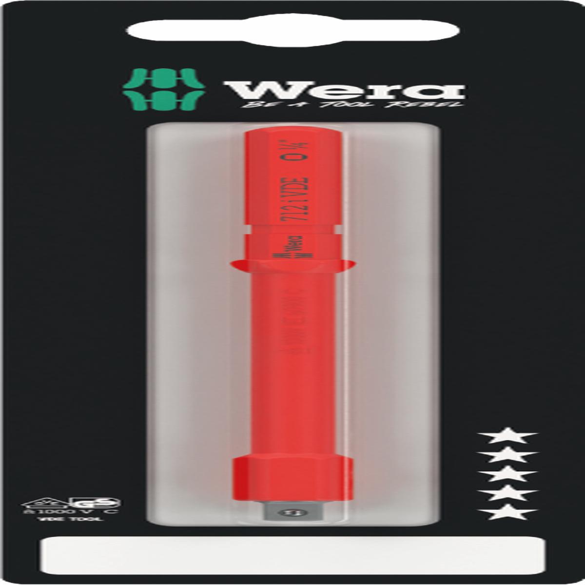 Wera Kraftform Kompakt A VDE 712 i SB Adapter Blade, Insulated, for 1/4" Sockets 073702