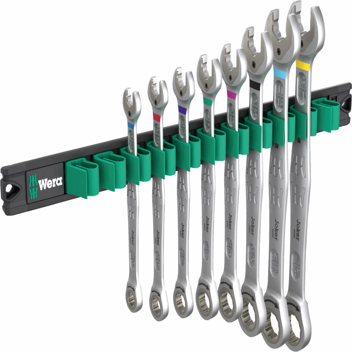 Wera 9632 Magnetic Rail 6000 Joker Imperial 1 Combination Spanner Set 8 Pce