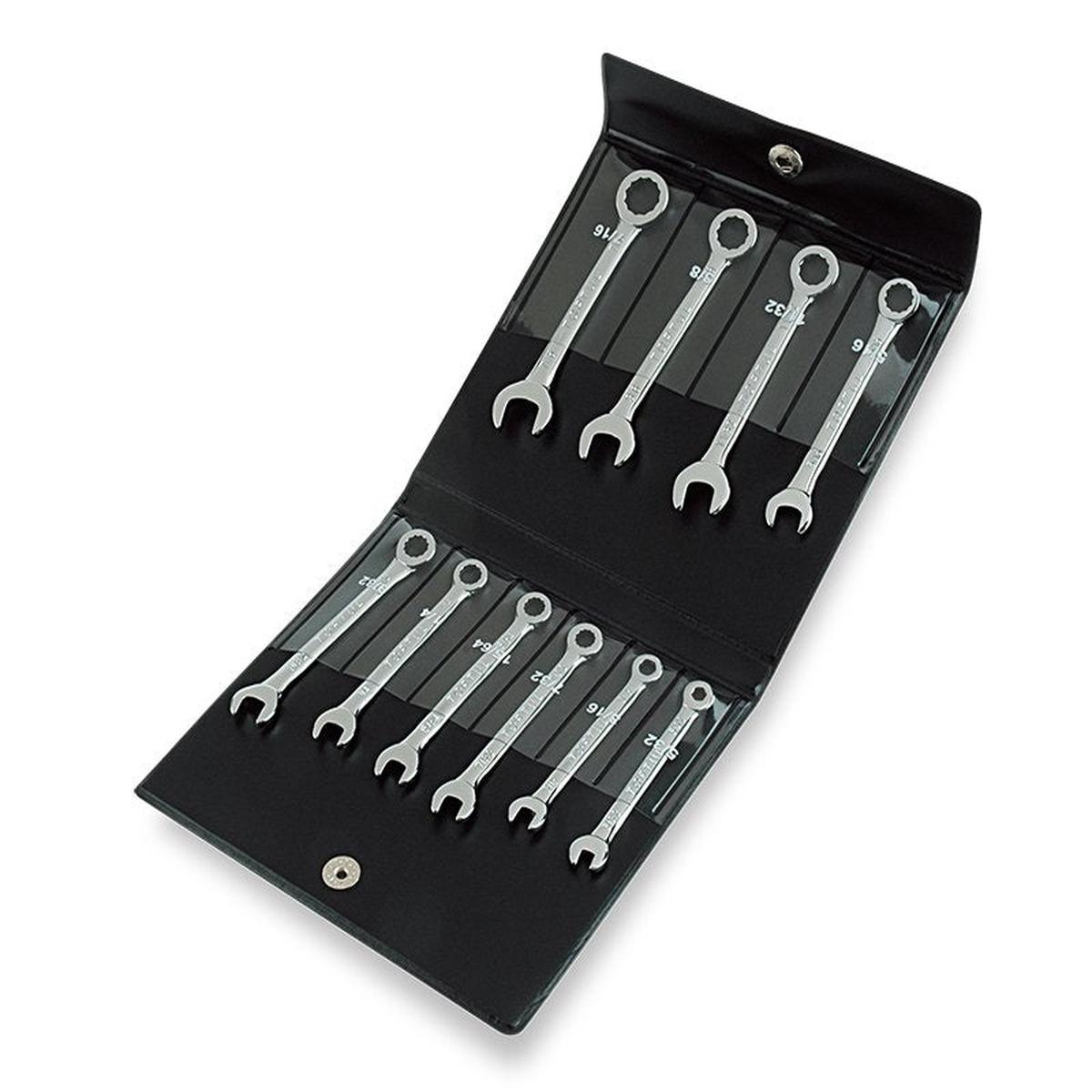 Toptul 10 Pce Miniature Combination Spanner Set SAE