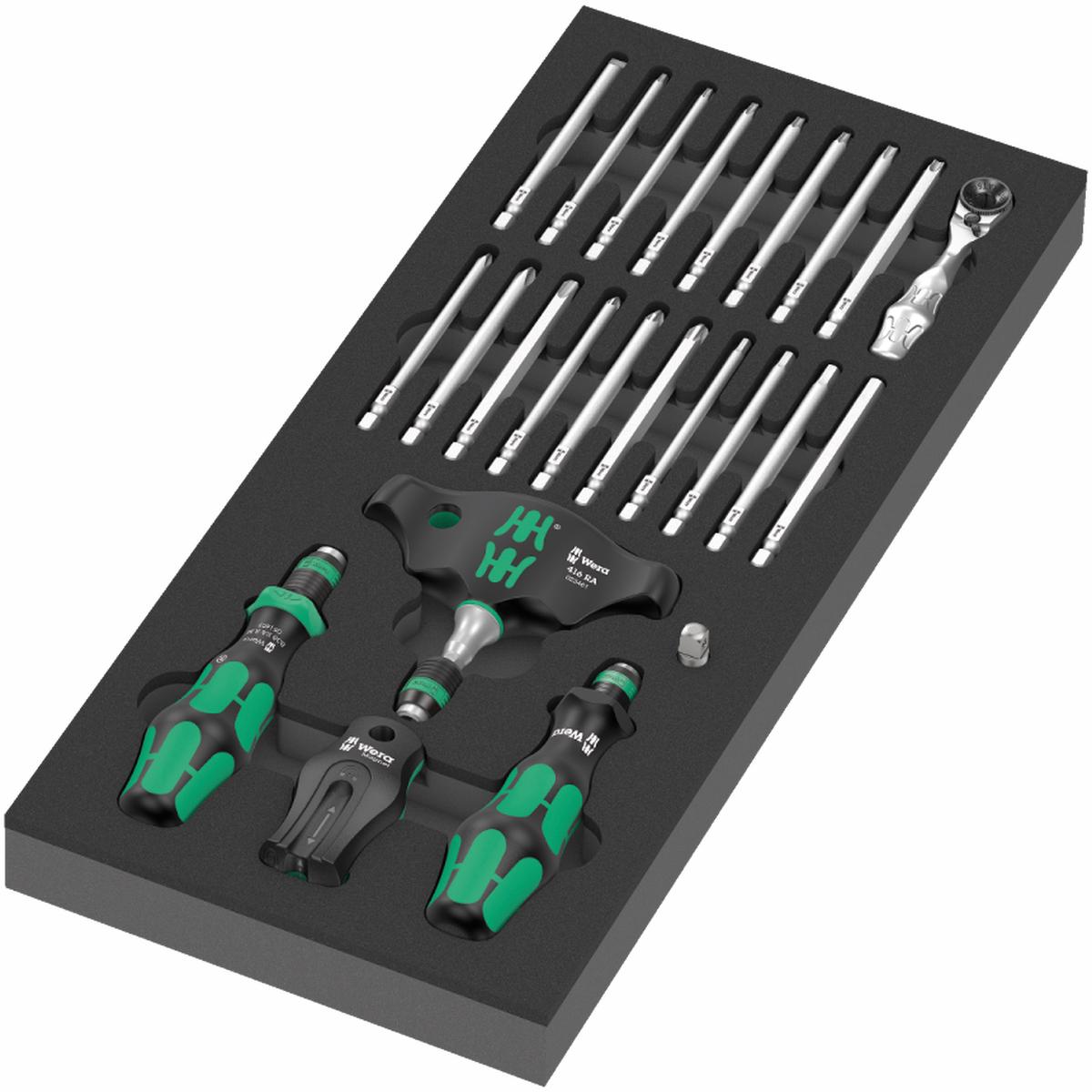 Wera 9752 Foam Insert Kraftform Kompakt with Ratchet Function Set 1, 24 Pce