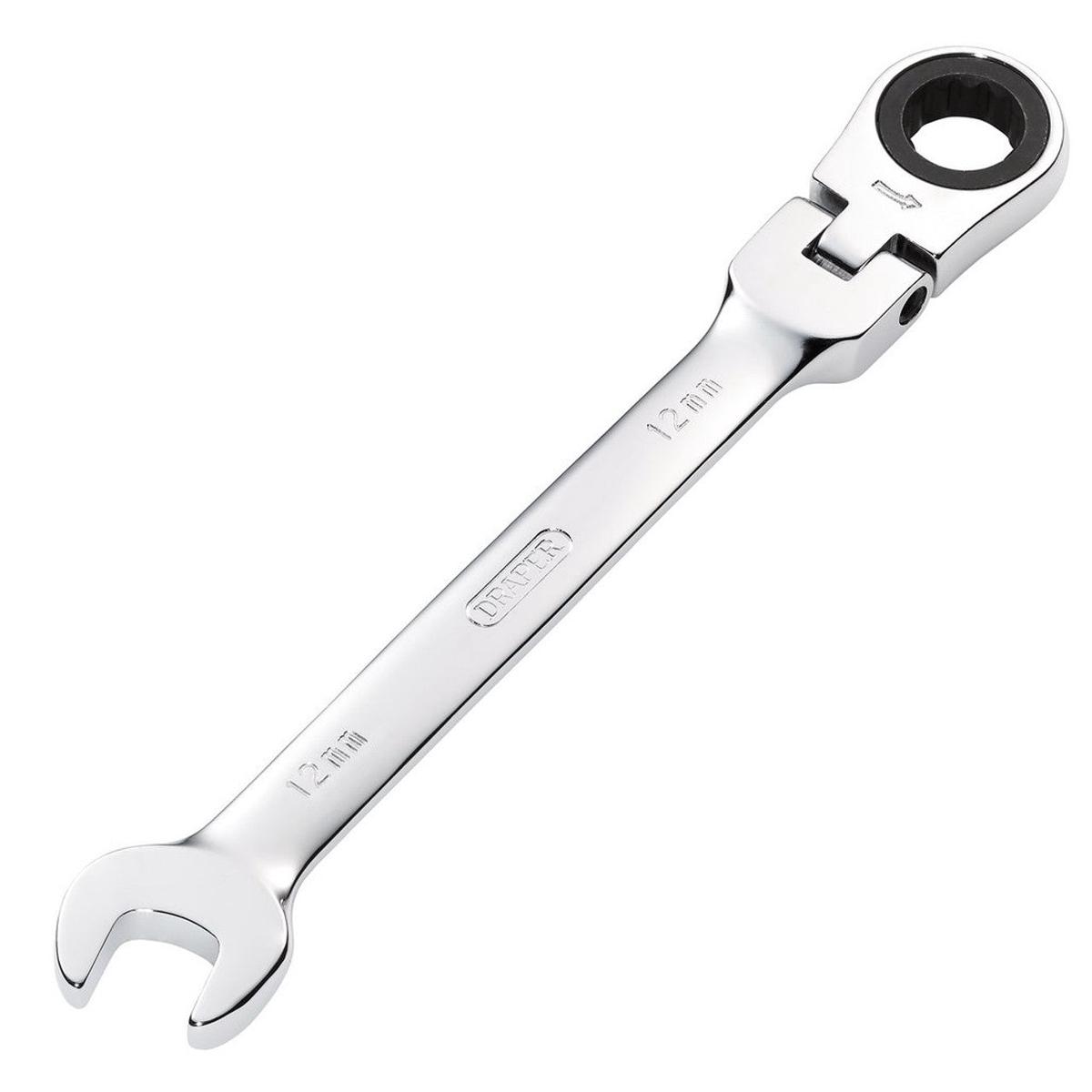 Draper Tools Draper Hi-Torq Metric Flexible Head Ratcheting Combination Spanner 12mm