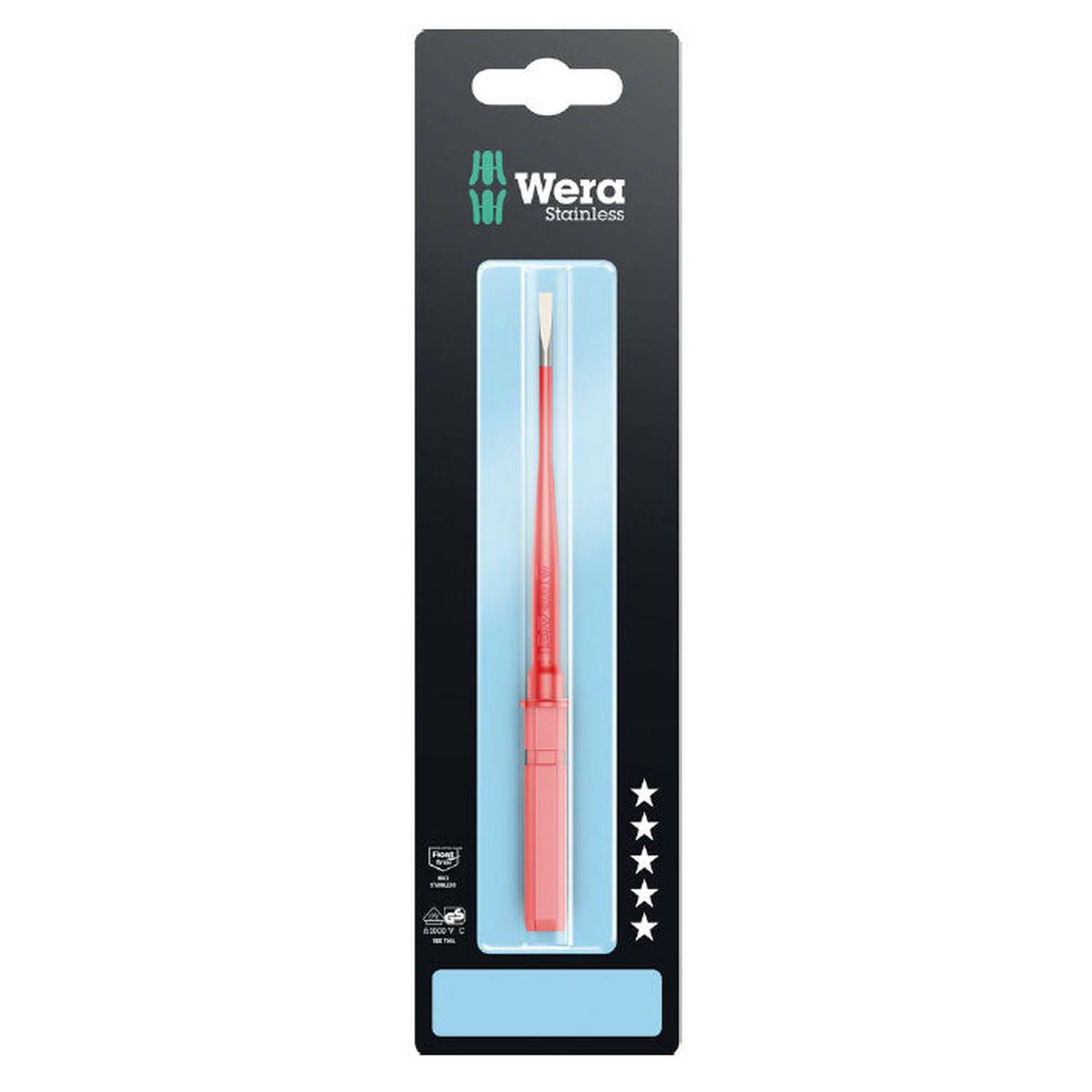 Wera Kraftform Kompakt VDE 3060 iS SB Stainless 0.6x3.5x154mm Interchangeable Blade