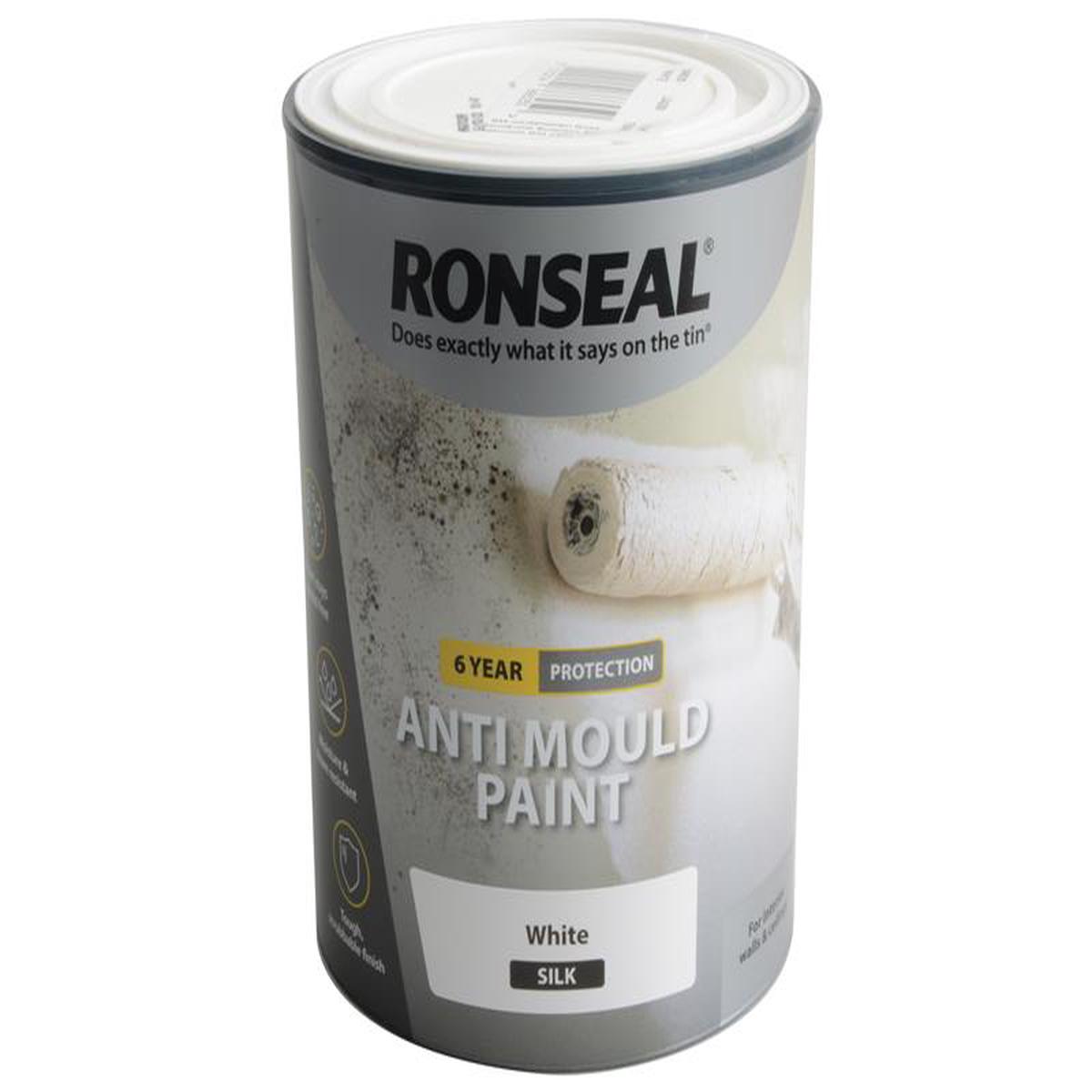 Ronseal  6 Year Anti Mould Paint White Silk 750ml