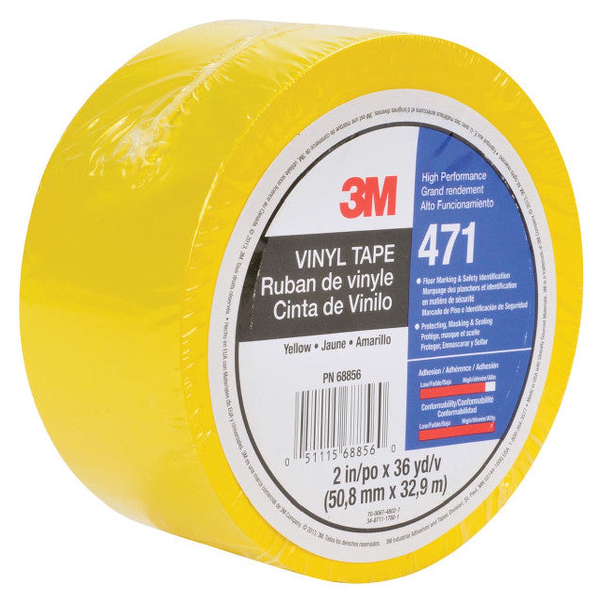 3M 471 Vinyl Tape Yellow 5.1mm x 32.9m * BOX OF 24 *