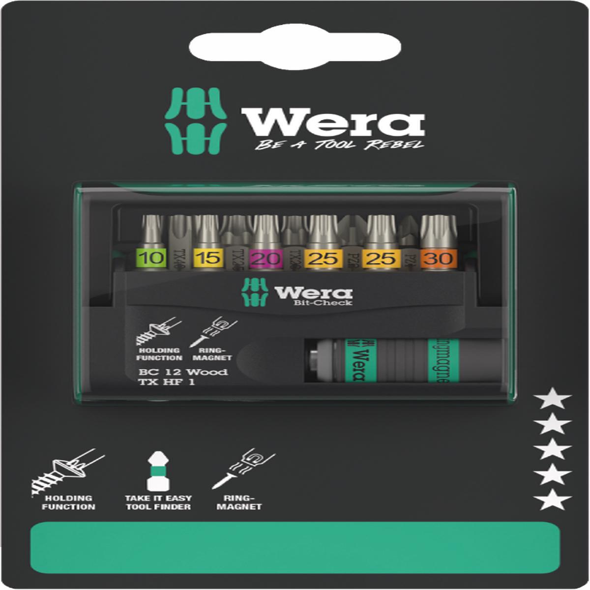 Wera Bit-Check 12 Wood Torx HF 1 SB 12 Pce Set 073641